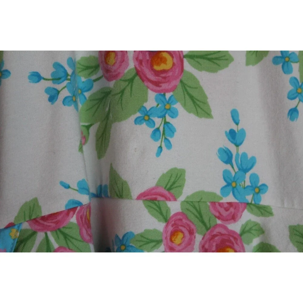 Eleanor Rose White Blue Floral Dress Girls Size 8-10 Spring Easter